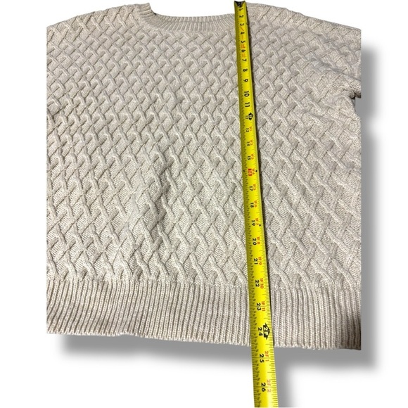 St. John’s Bay Cozy Relaxed Fit Crewneck Lightweight Cream Knit Sweater - Picture 9 of 16